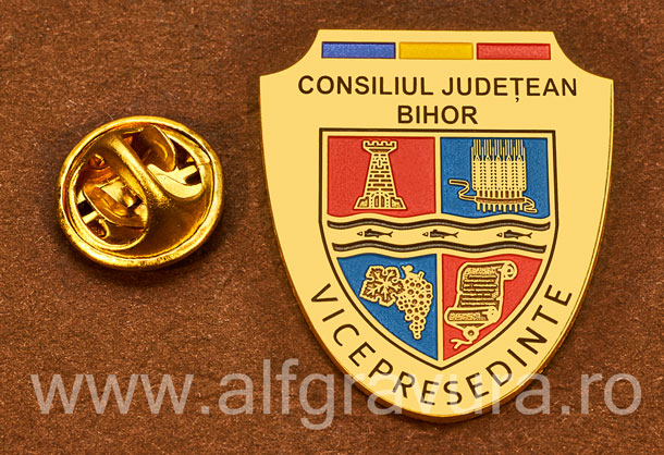 Insigna placata cu aur Vicepresedinte Consiliul Local Bihor