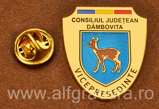 Insigna placata cu aur Vicepresedinte Consiliul Local Dambovita