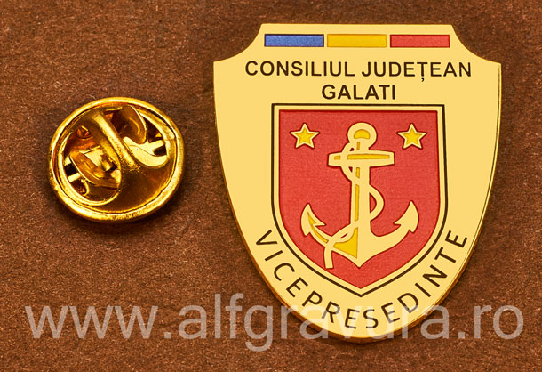 Insigna placata cu aur Vicepresedinte Consiliul Local Galati