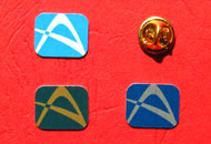 Insigne pins policromie dreptunghiulare
