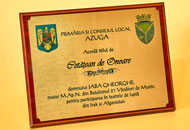 Plachete aluminiu auriu - Suport din Lemn