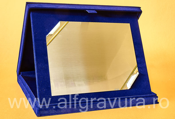 Placheta Suflata cu Argint PAL63 - Caseta Plus Albastru