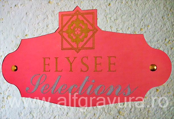 Placa gravata oglinda purpurie