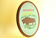 Placa gravata pe suport oval