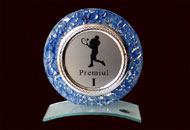 Trofee rotunde sticla albastra