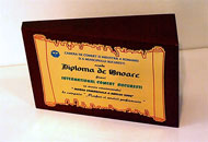 Trofee lemn placheta cupru periat